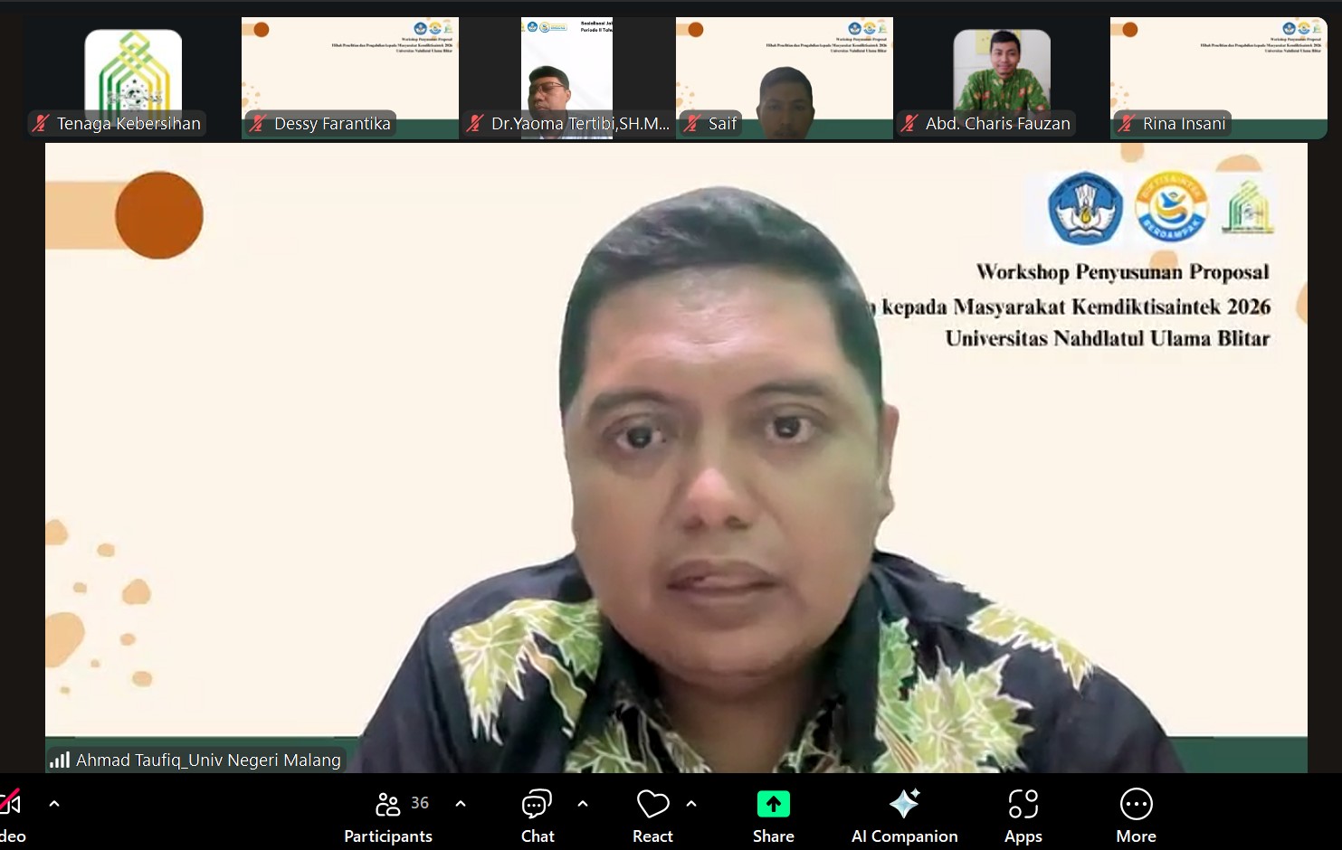 UNU Blitar Gelar Workshop Strategi Menembus Hibah DRTPM 2026, Dosen Dibekali Penguatan Proposal Riset